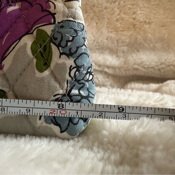 Quilted Clutch Wallet Floral Print Card Slots Double Kiss Lock Multicolor - Picture 2 of 5